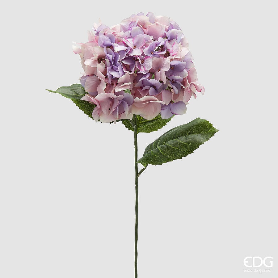 I134696 Hydrangea Branch With Leaves Pink
