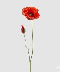 Poppy Branch With Bud Orange