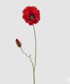 Poppy Branch With Bud Red
