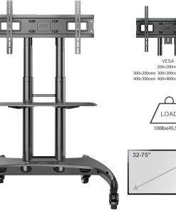 Loctek Mobile TV Cart AVA1500 For 32-75"