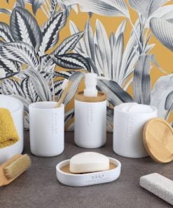 Polyresin White Bathroom Set