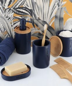 Polyresin Blue Bathroom Set