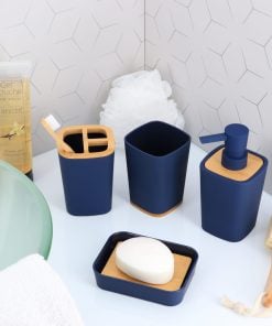 Tumbler Rubber Blue Bathroom Set