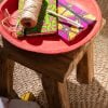 Set Of 3 Plates Paper Mache Red