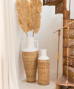 Vase Weaving Terracotta And Rattan