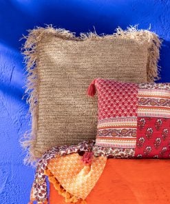 Cushion Flowers With Tassels Red