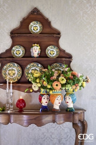 I128115 Sicily Head Vase With Grapes