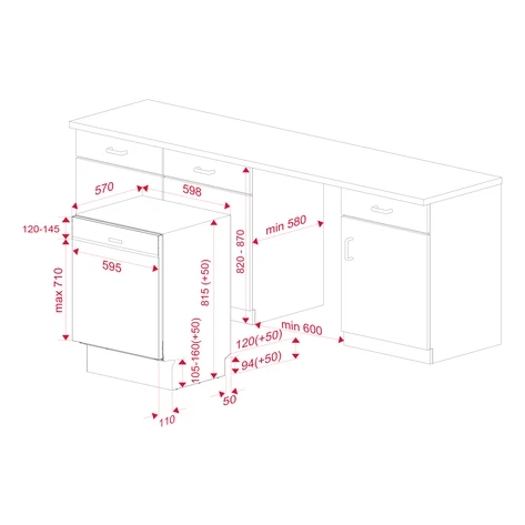 I133061-Drawing Teka Semi Integrated Dishwasher 14 Settings