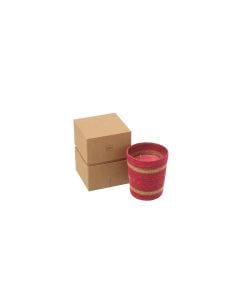 Scented Candle Basket Wax Fuchia Medium