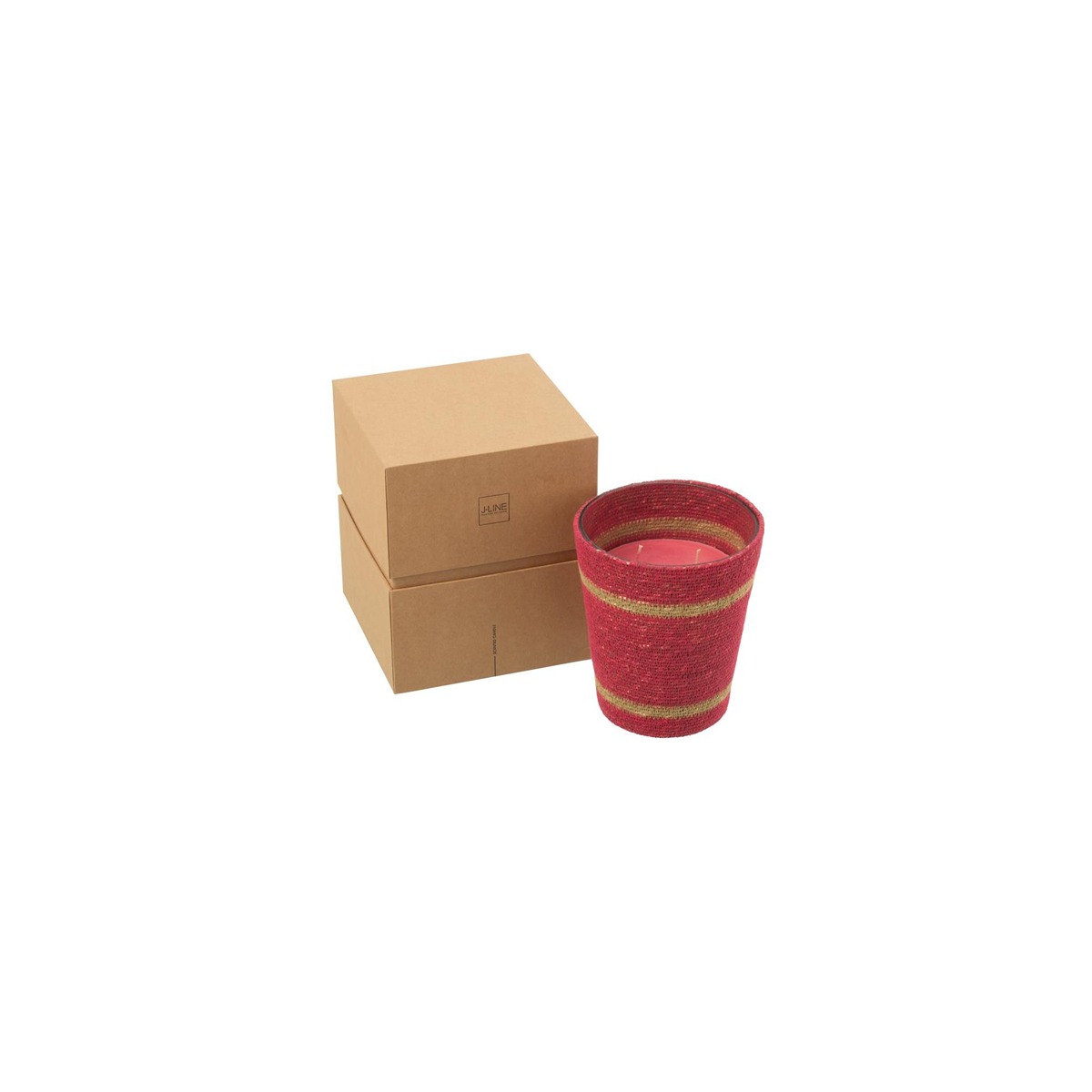 I134161 Scented Candle Basket Wax Fuchia Large