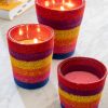Scented Candle Basket Wax Rainbow Medium