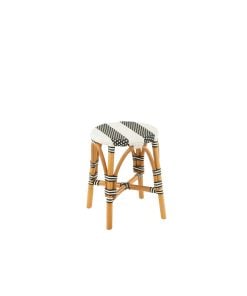 Stool Rattan Black/White Small