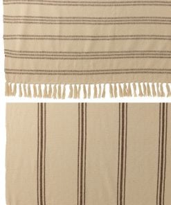 Plaid Recycl Cotton White/Brown Assortment Of 2