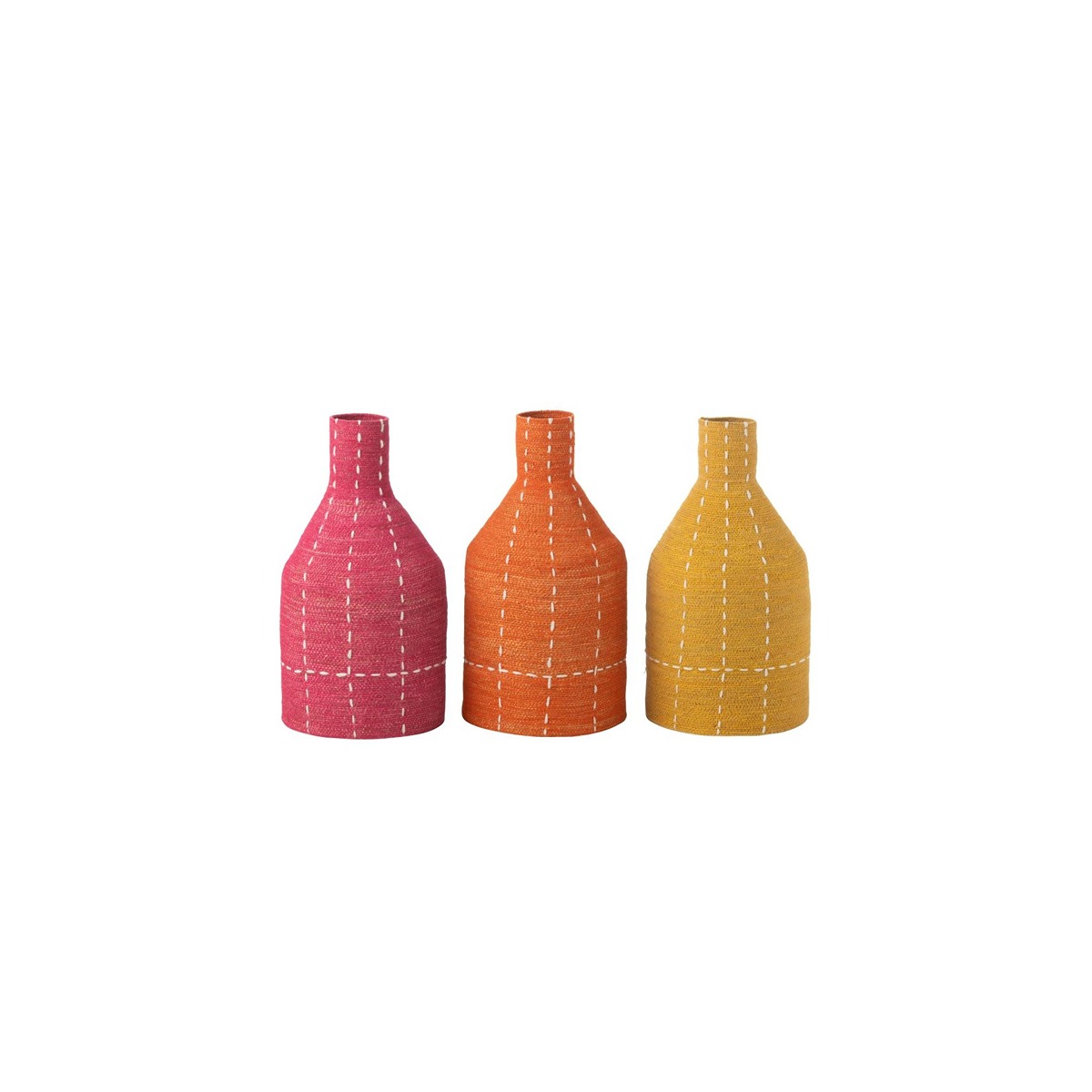 I134232 Vase Bottle Stripes Dotted Assortment Of 3