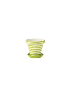 Flowerpot + Plate Granada Ceramic Green Extra Small