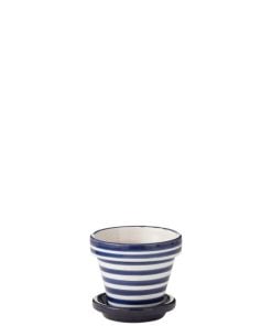 Flowerpot + Plate Granada Ceramic Blue Extra Small