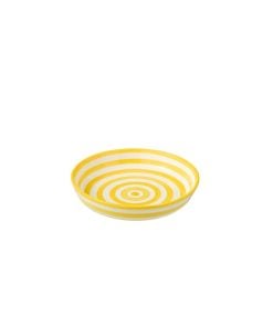 Bowl Granada Stripes Low Ceramic Yellow Large