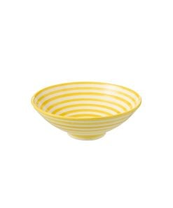 Lebrillo Bowl Granada Stripes Ceramic Yellow
