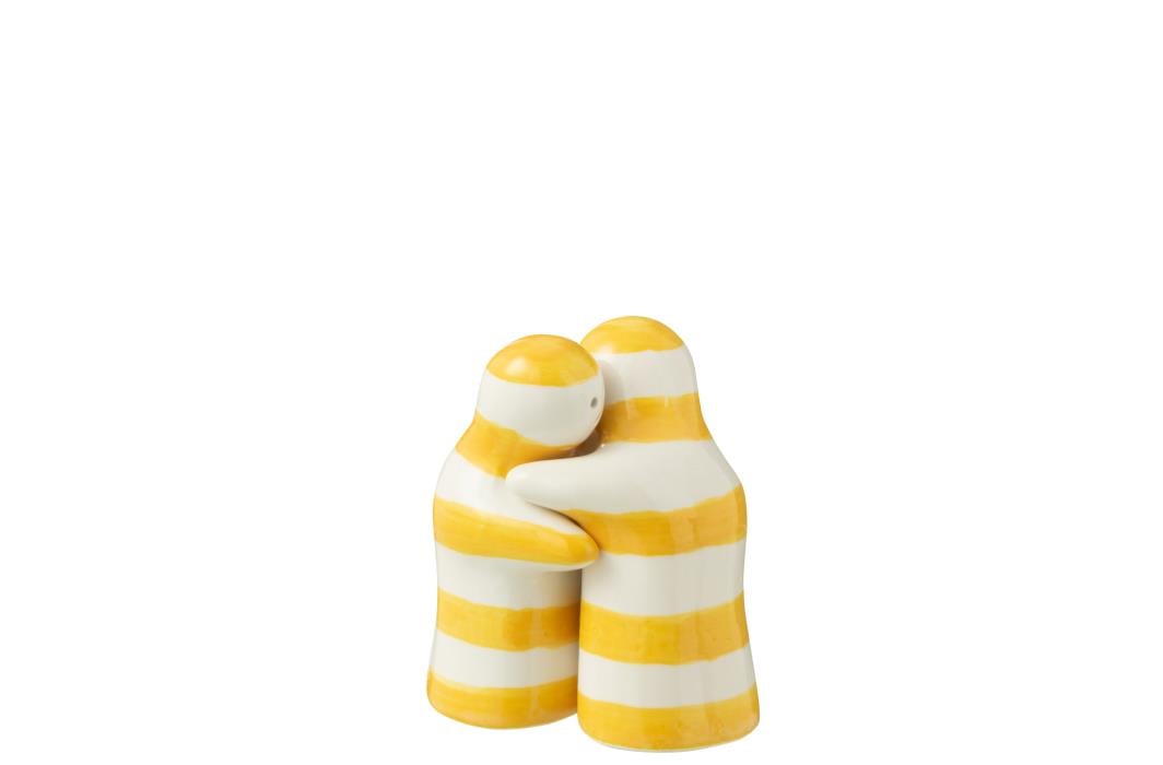 I134337 Salt & Pepper Granada Stripes Ceramic Yellow