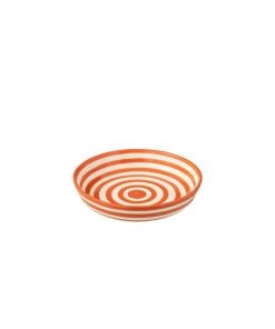 Bowl Granada Stripes Low Ceramic Orange Large