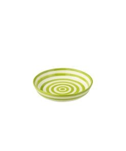 Bowl Granada Stripes Low Ceramic Green Large
