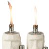 Moai Oil Lamp Cement Grey Assortment Of 2 Moai Oil Lamp Cement Grey Assortment Of 2