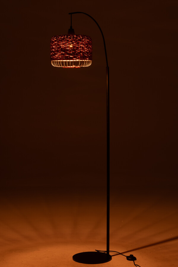 Floor Lamp Lantern Metal Orange
