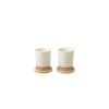 Box Of 2 Cups + Ceramic Bamboo Base White/Natural Box Of 2 Cups + Ceramic Bamboo Base White/Natural