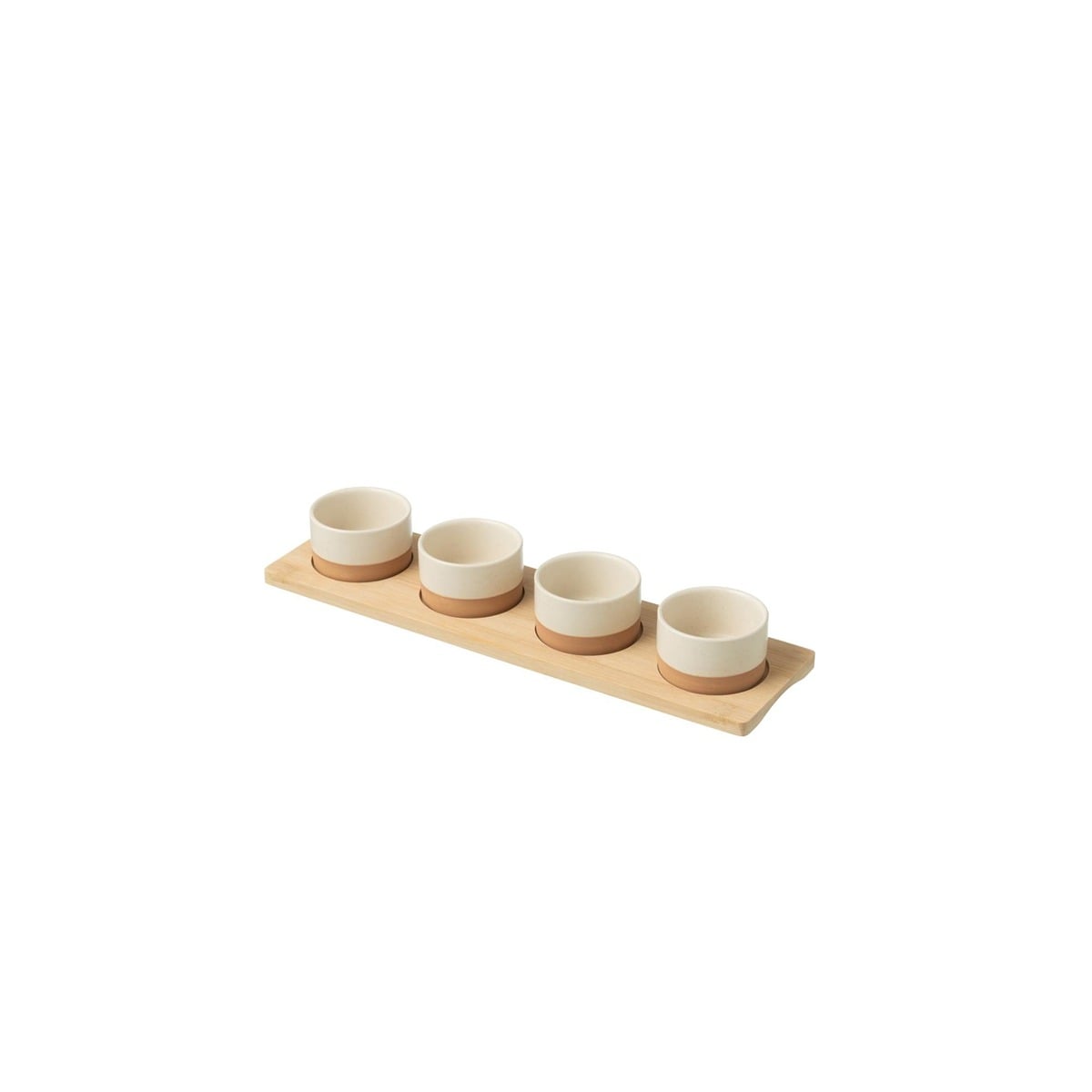 I134431 Tapas Service 4 Sets + Bamboo Dish White/Natural