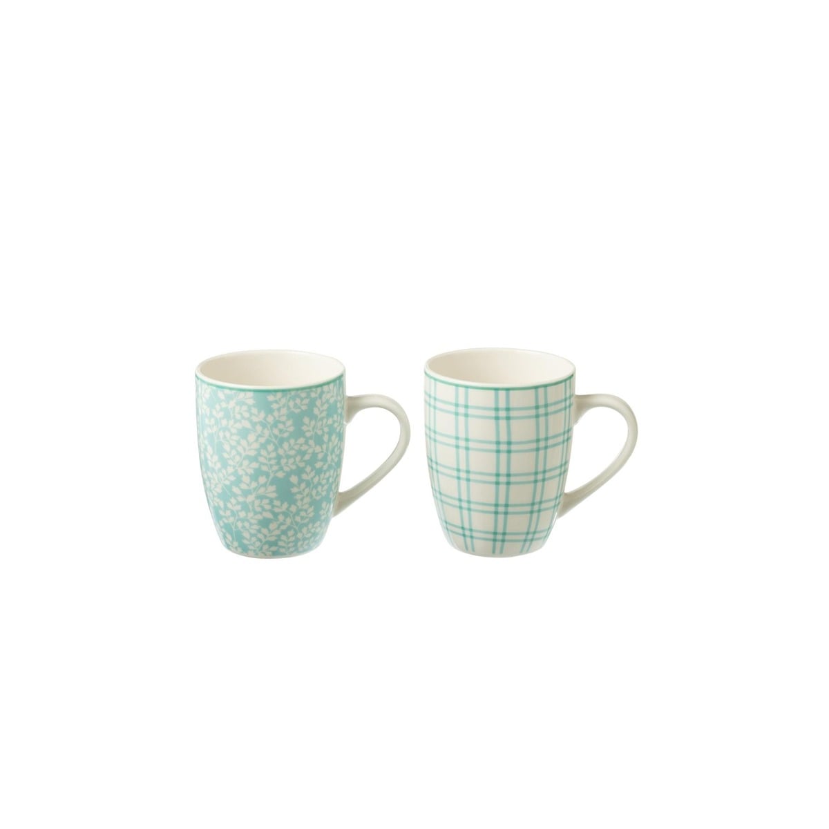I134435 Box Of 2 Mugs Ceramic Blue