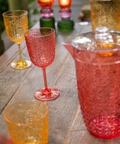 Box Of 6 Wine Glass Plastic Red