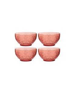 Box Of 4 Bowl Plastic Red