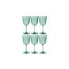 Box Of 6 Wine Glass Pl Aqua Blue