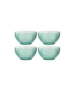 Box Of 4 Bowl Plastic Aqua Blue