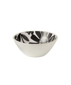 Bowl Floral Mango Wood Black/White Large