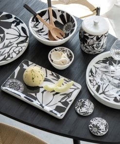 Rectangular Platter Mango Wood Black/White