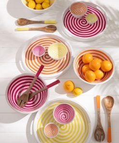Set Of 2 Salad Server Mango Wood Pink