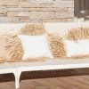 Mx Home Square Cushion With Raffia Fringes Mx Home Square Cushion With Raffia Fringes