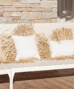 Mx Home Raffia Rectangular Cushion Raffia Fringes