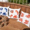 Mx Home Orange Fish Embroidery Cushion Mx Home Orange Fish Embroidery Cushion