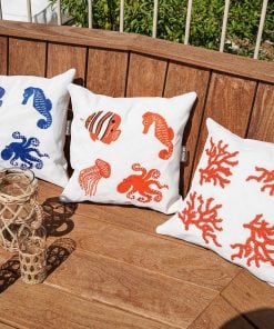 Mx Home Orange Fish Embroidery Cushion