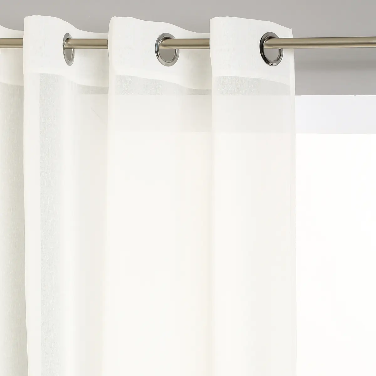 I135154 Ivory Etamine Eyelet Curtain