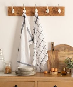 Set Of 2 Traditional Cotton Tea Towels White