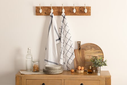 I135161 Set Of 2 Traditional Cotton Tea Towels White