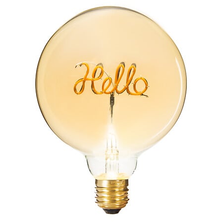 I135176 Ornamental Light Bulb Filament "Hello" Amber