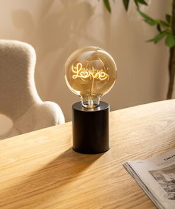 Ornamental Light Bulb Filament "Love"  Amber