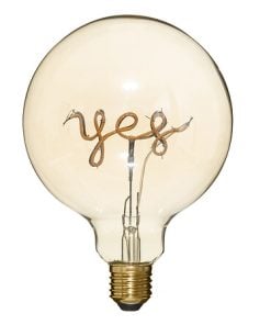 Ornamental Light Bulb Filament "Yes"  Amber