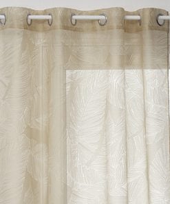 Devo Leaf Sheer Curtains Beige