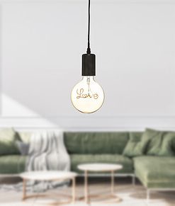 Hanging Light Bulb "Love"