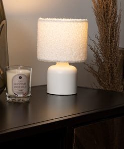 Bona White Bouclet Lamp